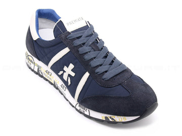 Premiata uomo lucy camoscio tessuto uomo blu