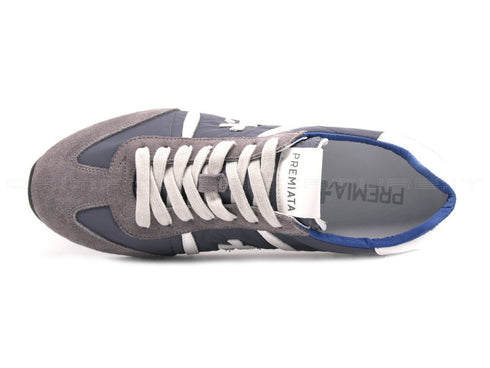 Premiata uomo lucy camoscio tessuto uomo grigio