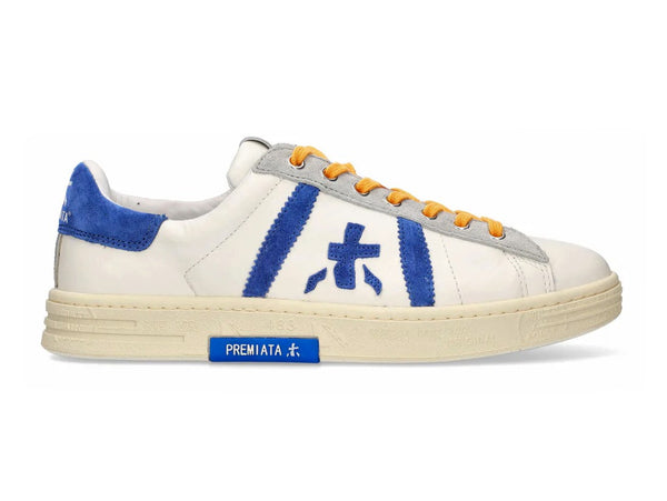 Premiata Russell sneakers uomo tomaia pelle bianco blu 6060