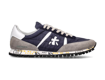 Premiata uomo Sean sneakers camoscio grigio nylon blu 5733