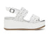 CafèNoir sandalo frate pelle intrecciata su zeppa bianca C1HC1270-W002