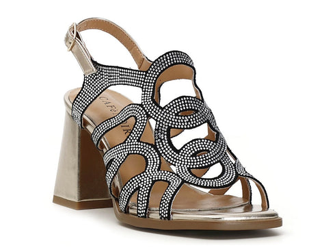 CafèNoir sandalo tacco alto con microstrass