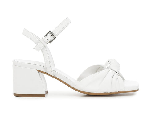 CafèNoir sandali tacco largo 1 fascia con nodo bianco C1LA1010-W001