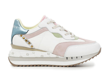 CafèNoir sneakers multicolore in pelle e tessuto multi bianco rosa C1DN1370-R005
