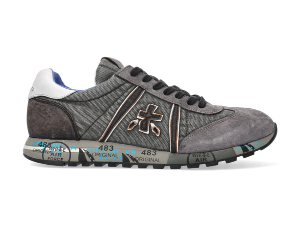 Premiata Lucy scarpe uomo denim camoscio grigio 5909