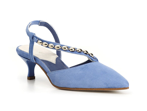 CafèNoir Slingback with asymmetrical strap in suede