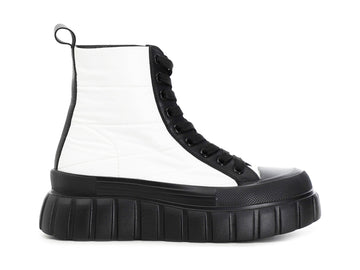 CafèNoir snakers alte stringate tomaia tessuto bianco C1DM9410-W001