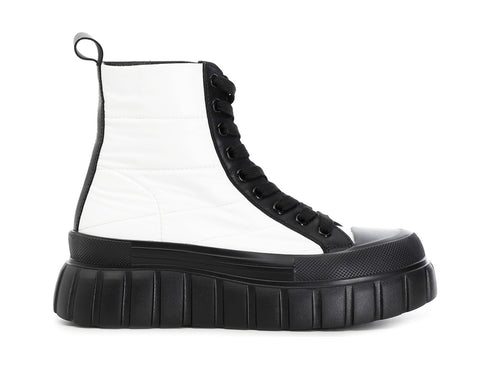 CafèNoir snakers alte stringate tomaia tessuto bianco C1DM9410-W001