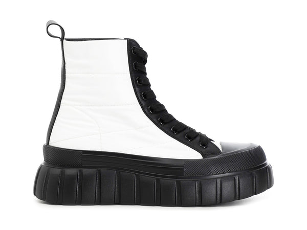 CafèNoir snakers alte stringate tomaia tessuto bianco C1DM9410-W001