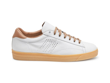 Frau Uomo Sneakers Estive Stringate in Pelle bianca 26P1