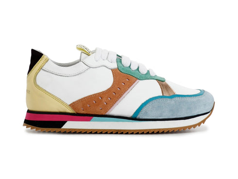 CafèNoir Sneakers Donna multicolore Camoscio e Pelle bianca C1DB1001-S003