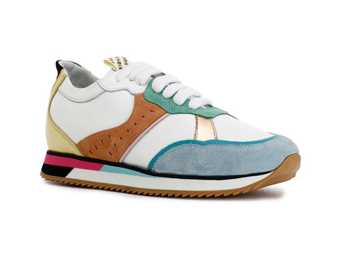 CafèNoir Women's Multicolor Suede and Leather Sneakers