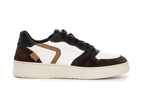 CafèNoir sneakers anni '80 in camoscio e pelle bianca C1PV6220-M062