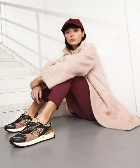 CafèNoir donna sneakers con dettagli pitonati