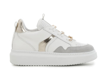 CafèNoir sneakers lacci in camoscio e pelle bianca C1DE1520-W001