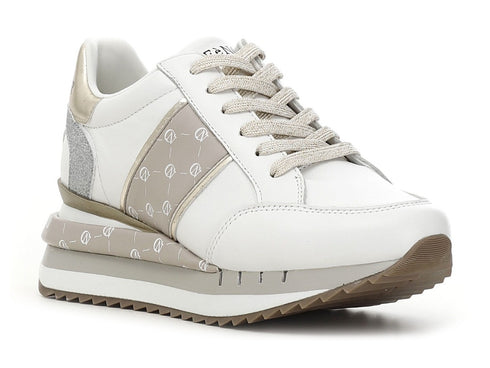 CafèNoir sneakers con fascia logata in pelle