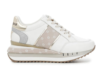 CafèNoir sneakers con fascia logata in pelle bianca C1DN1330W029