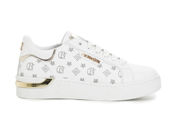 CafèNoir donna sneakers logata in pelle bianca C1DS1530-W001