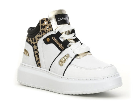 CafèNoir donna sneakers alte animalier e pelle
