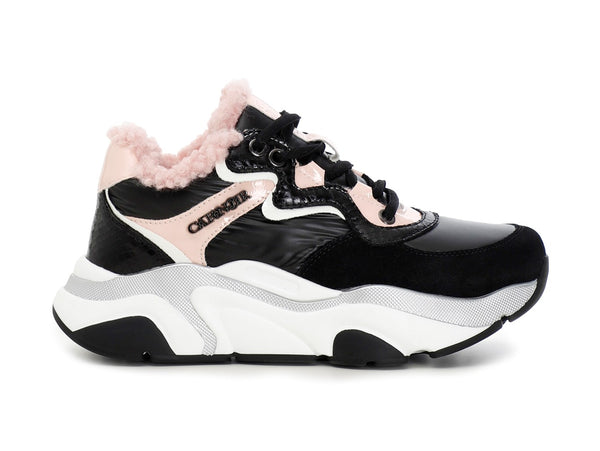 CafèNoir sneakers in nylon e pelle scamosciata nera C1DA9240-N001