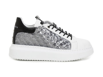 CafèNoir donna sneakers paillettes trapuntate argento C1DE9610-W001