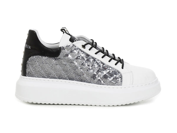 CafèNoir donna sneakers paillettes trapuntate argento C1DE9610-W001