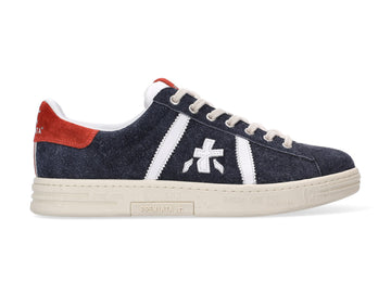 Premiata Russell sneakers uomo tomaia camoscio blu 6065