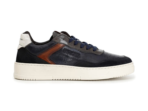 CafèNoir sneakers anni '80 in pelle blu C1PV1210-B001