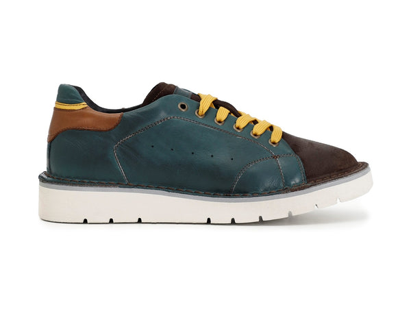 CafèNoir uomo scarpe basse stringate in pelle verde C1TS1310