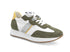 Melluso uomo sneakers in tessuto bianco e camoscio verde U16401-212504
