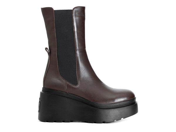 CafèNoir stivaletti zeppa chelsea tomaia pelle marrone C1HB1030-M018