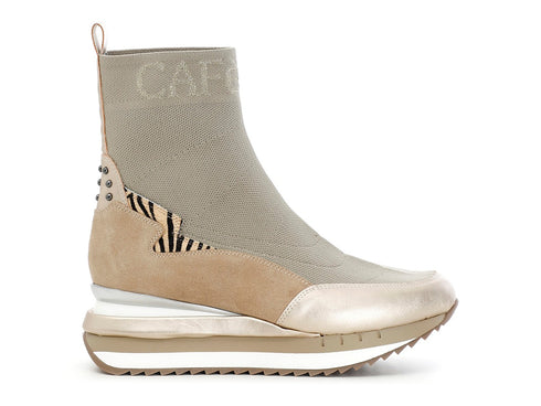 CafèNoir donna stivaletti elasticizzati con zeppa beige C1DN9550-M006