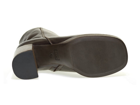 Frau leather zip ankle boots with high plateau heel