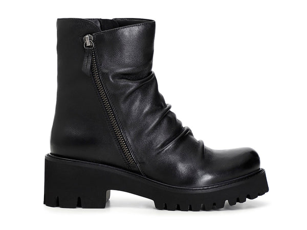 CafèNoir stivaletti cerniera diagonale tomaia pelle nera C1XV1017-N001