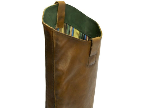 Felmini stivali gambale alto asimmetrico pelle