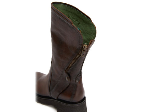 Felmini boots diagonal zip leather upper