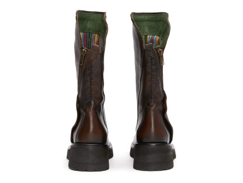 Felmini boots diagonal zip leather upper