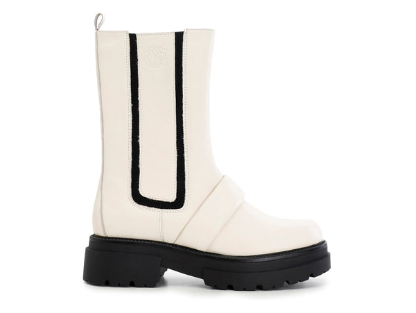 CafèNoir donna stivale sportivo in pelle bianco panna C1EC1060-W015