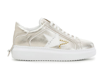 CafèNoir sneakers stella in pelle metallizzata platino C1DE2580-L002