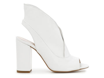 CafèNoir tronchetti estivi open toe in pelle bianca C1EF4001-W001