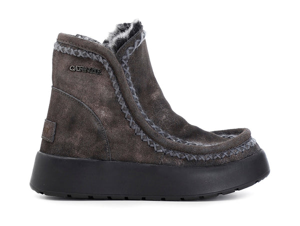 CafèNoir tronchetti pelle scamosciata glitterata peltro grigio C1DZ6110-M011