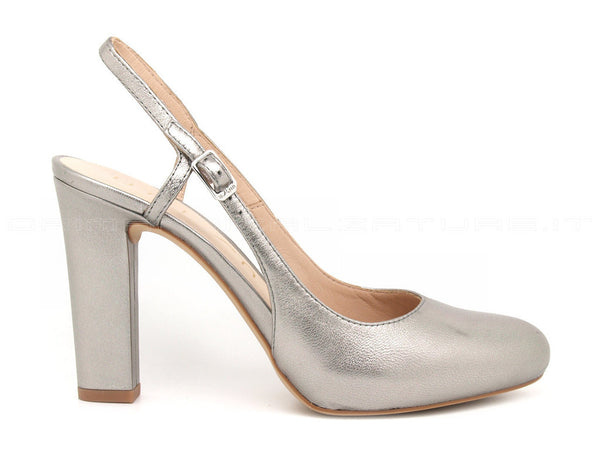 Unisa chanel con tacco alto donna argento