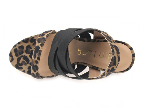 Unisa sandali animalier tacco alto donna nero