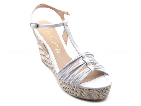 Unisa sandali con zeppa alta donna bianco