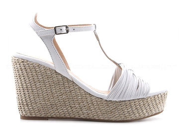 Unisa sandali con zeppa alta donna bianco