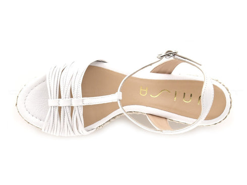 Unisa sandali con zeppa alta donna bianco