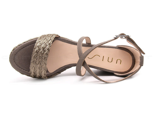 Unisa sandali con zeppa alta donna bronzo