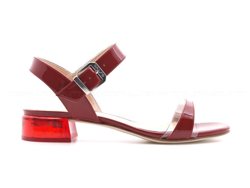 Unisa sandali con tacco in pvc donna rosso