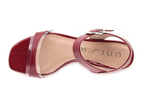 Unisa sandali con tacco in pvc donna rosso