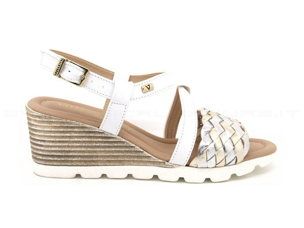 Valleverde sandali con fascia intrecciata donna bianco